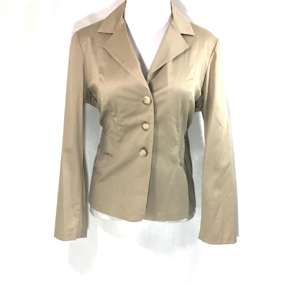 New Women’s Beige Stretch Career Blazer Size L